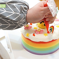 七彩晕染抹面小猴子蛋糕的做法图解24