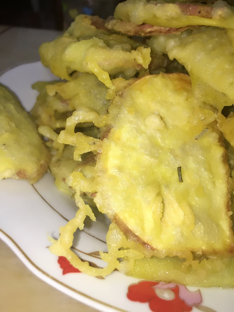 油炸红薯片的做法