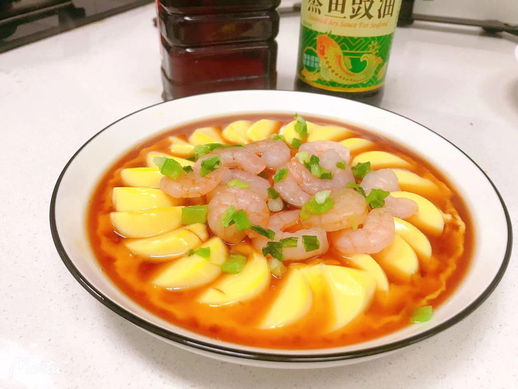 豆腐蛋羹蒸虾仁的做法