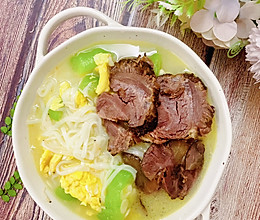 #中小学生营养餐#丝瓜鸡蛋牛肉面的做法