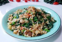 茄茄辣肉焖菜饭的做法