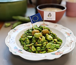 融合春菜|橄榄碎炒蚕豆的做法