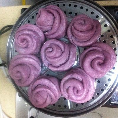 紫薯玫瑰小花卷