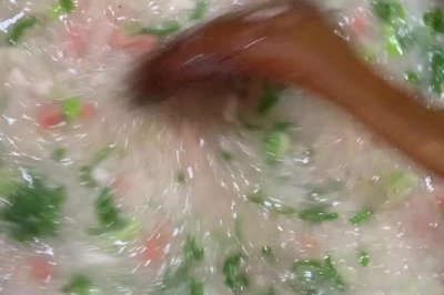蛋白虾米粥