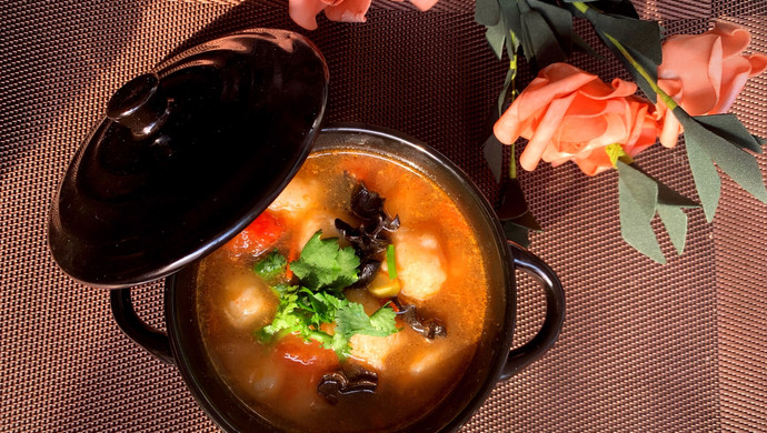 低脂低热量高蛋白㊙️西红柿龙利鱼丸汤
