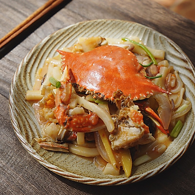 梭子蟹炒年糕