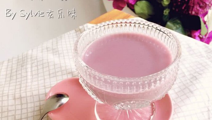 椰香紫玉露--牛奶荔芋捞圆子，就是爱荔芋！