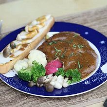 牛眼肉配黑椒蘑菇酱
