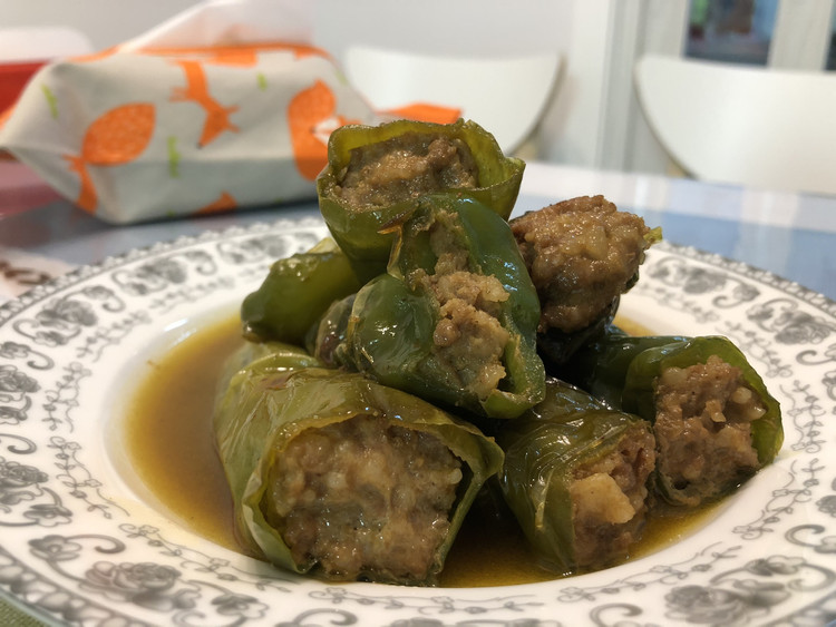 辣椒灌肉的做法