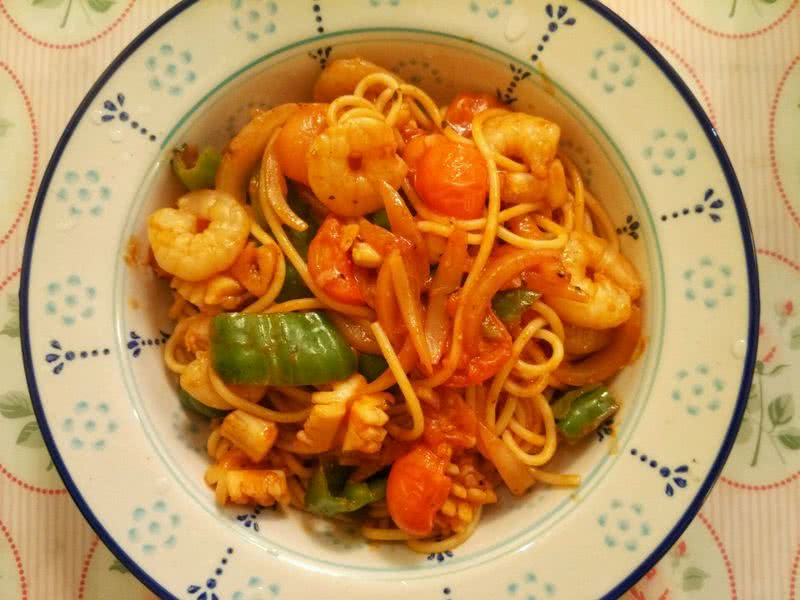 Delicious Pizza Hut Spanish Seafood Pasta