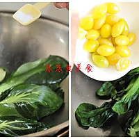 孔雀开屏吉祥菜——白果烩油菜的做法图解4