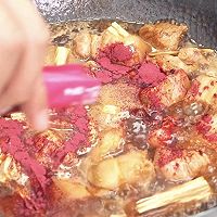（没有焦糖色素，健康好吃）腐竹红烧肉的做法图解9