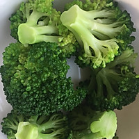 西兰花虾球配芒果的做法图解1