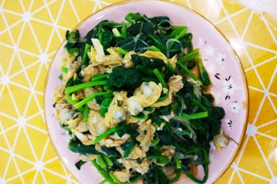 蛤蜊肉拌菠菜
