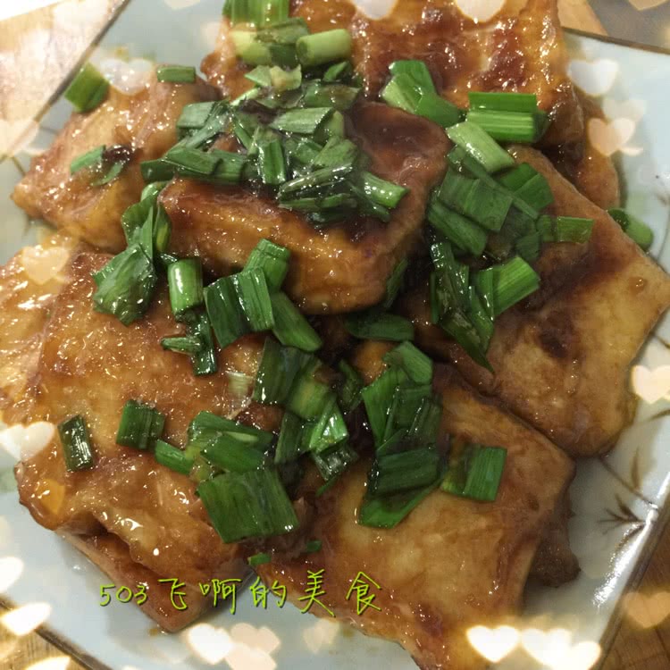 青蒜烧老豆腐的做法图解4