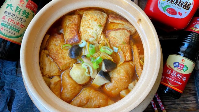 #味达美年味小馆#蘑菇白菜豆腐煲的做法