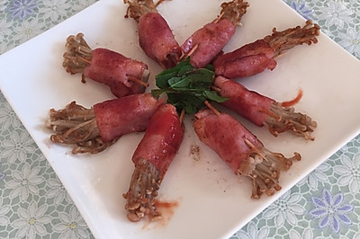 培根金针菇卷