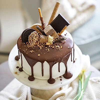 巧克力淋面蛋糕-祝自己生日快乐