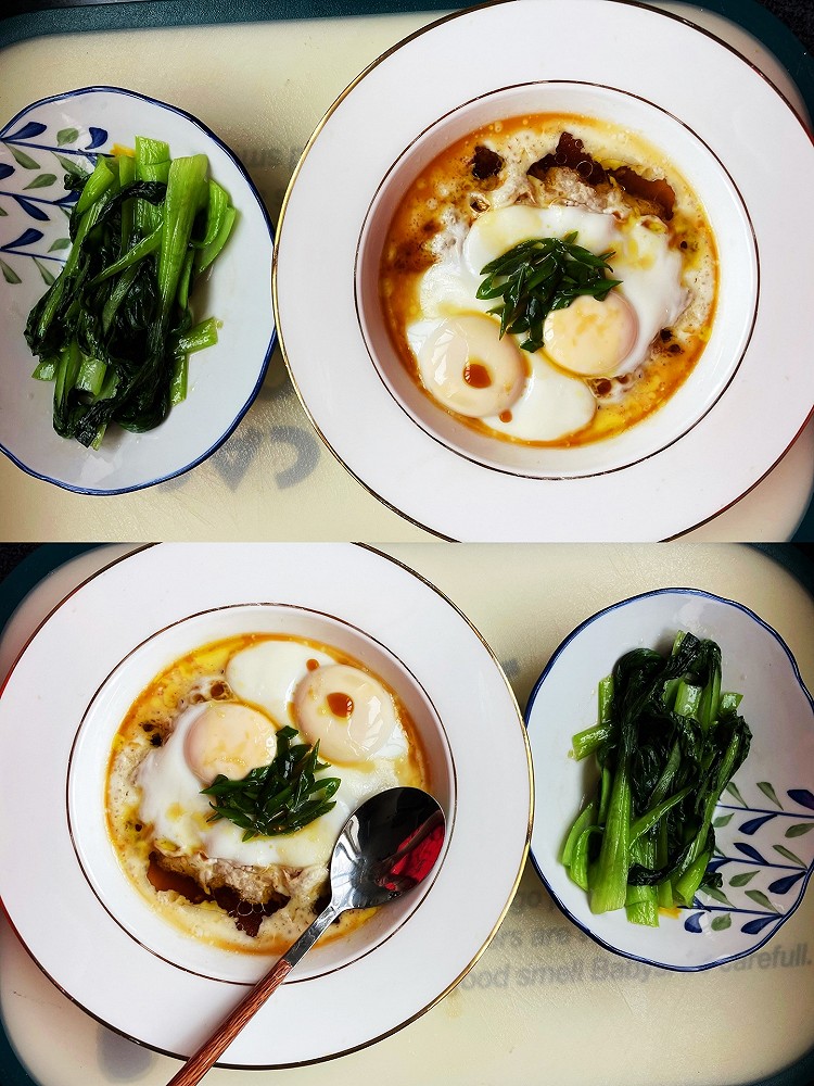 肉饼蒸蛋 快手早餐的做法
