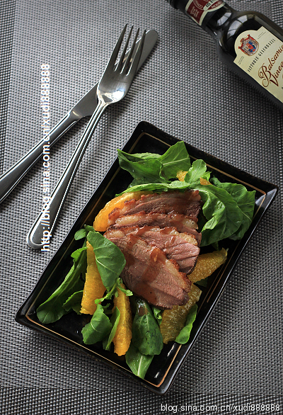 Pan fried duck with fresh orange salad