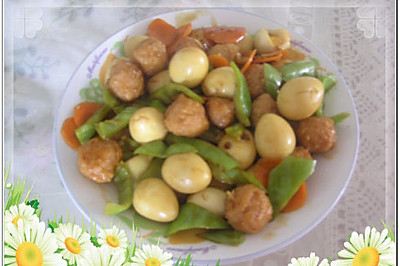 鹌鹑蛋烧牛肉丸