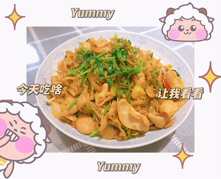 重口味～酸菜炒大肠的做法