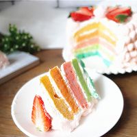 豆果5周年#彩虹蛋糕#的做法图解9