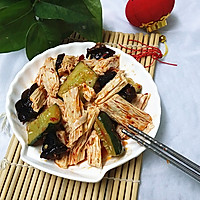 韩式辣酱拌腐竹#浪漫樱花季#的做法图解1