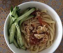 夏日美味--西红柿鸡蛋打卤压饸饹的做法