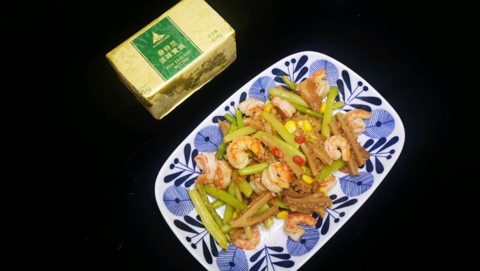 芦笋虾仁炒牛肚