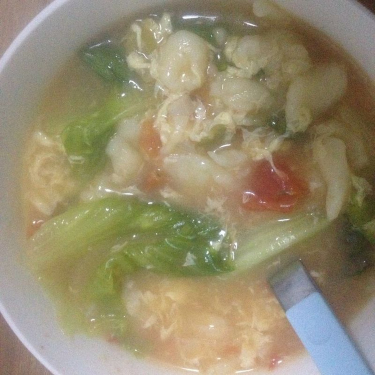 西红柿青菜疙瘩汤的做法