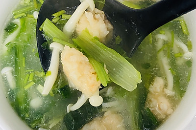小白菜虾滑汤