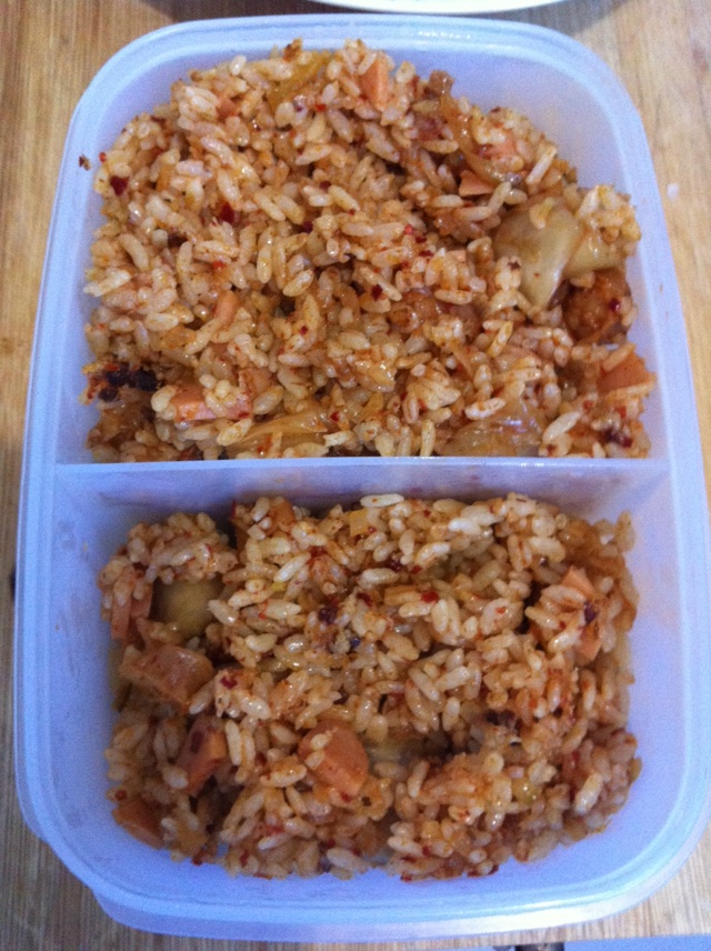 辣白菜炒饭的做法图解6