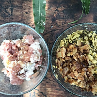 #换着花样吃早餐#  柔软小胖子 腌菜笋丁/豆沙青团的做法图解1