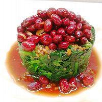 #味达美名厨福气汁，新春添口福#花生米拌菠菜的做法图解7