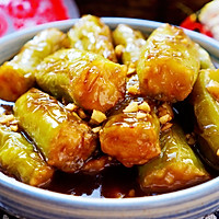 #福气年夜菜#青椒酿肉的做法图解9