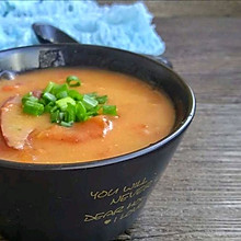 番茄猪肝糯米粉浓汤