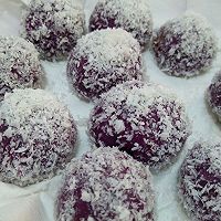 椰香紫薯糯米糍甜品（德芙巧克力馅）的做法图解6