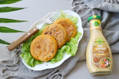 蜜红豆芝士南瓜饼
