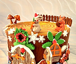 圣诞节树屋翻糖蛋糕的做法