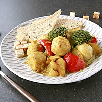 花式健身沙拉之咖喱时蔬烩肉丸的做法图解5