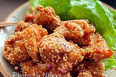 蒜香芝麻炸鸡
