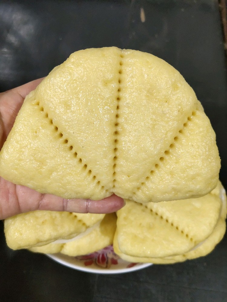 玉米面荷叶饼～的做法