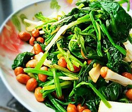 养生菜——陈醋菠菜花生米的做法