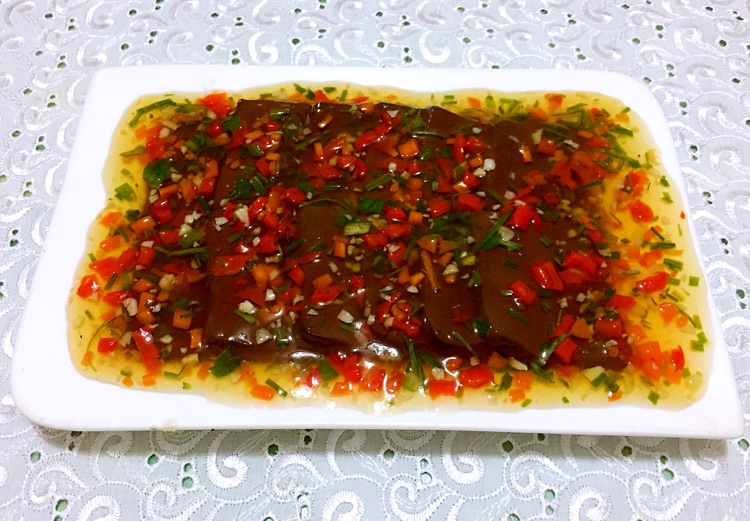 五彩羊血豆腐的做法图解8