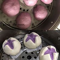 紫薯玫瑰豆沙馒头的做法图解4