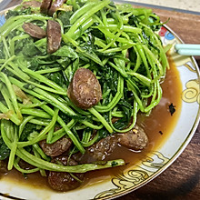 芥兰苗炒腊肠 快炒菜