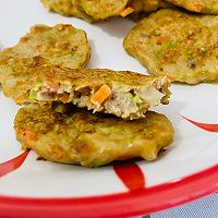 宝宝爱吃的胡萝卜洋葱包菜肉饼的做法图解11