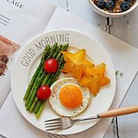白灼芦笋+燕麦粥+煎蛋—早餐的做法图解8