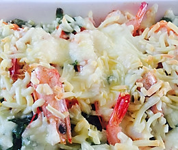 鲜虾焗蔬菜意粉的做法